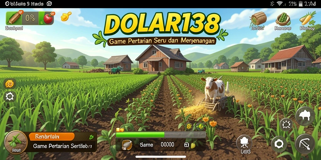Screenshot game DOLAR138 menampilkan kebun yang hijau dan subur.