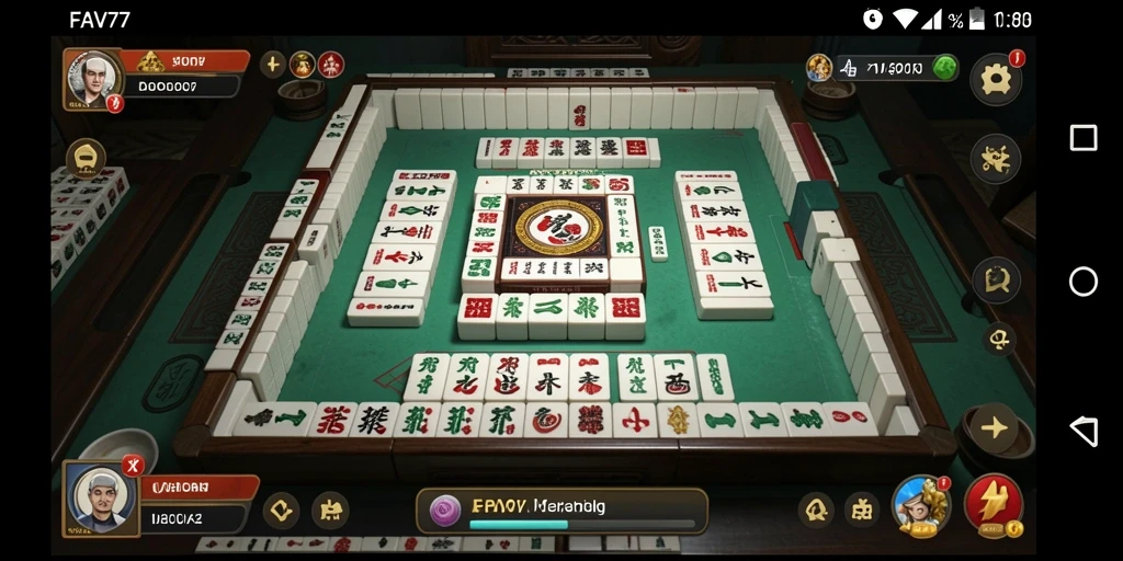 Screenshot gameplay Mahjong FAV77 yang menarik dan penuh warna.