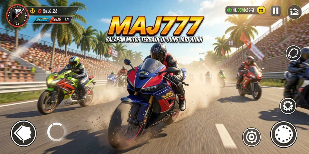 Gameplay seru dalam balapan motor di MAJ777.