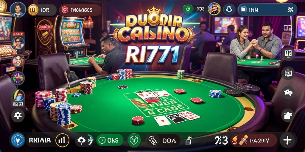 Screenshot gameplay Live Casino RI771 menampilkan dealer dan permainan langsung.
