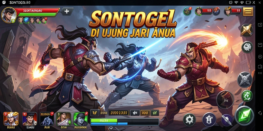 Gameplay pertarungan seru di SONTOGEL dengan karakter yang menarik.