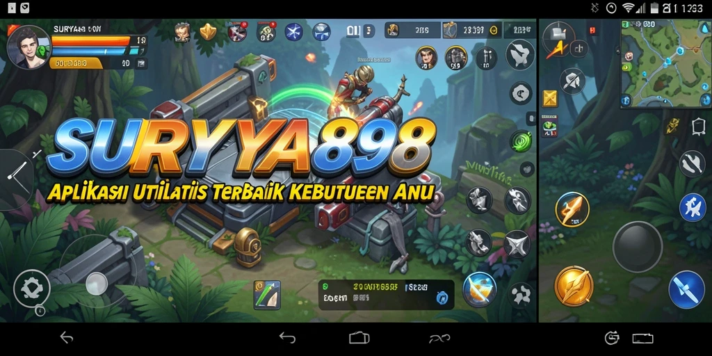 Tampilan antarmuka utama SURYA898 yang user-friendly dan menarik.