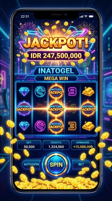 Fitur unggulan dari aplikasi inatogel menampilkan kemudahan navigasi.